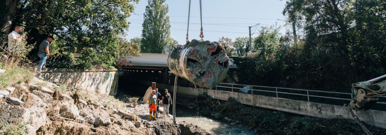 Kanal-Tunnel-Bohrung unter Triester Straße
